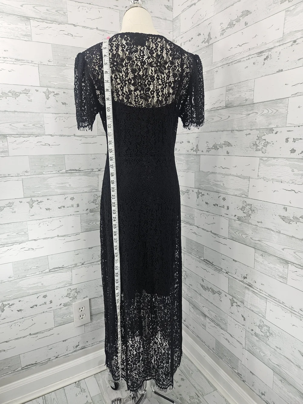 GAP Black Lace Button-Front‎ Maxi Dress